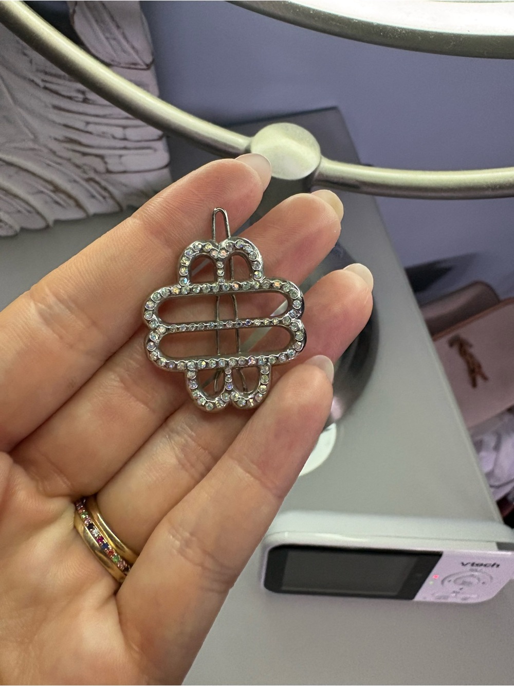 Maje Crystal Pave Silver-Tone Hair Clip